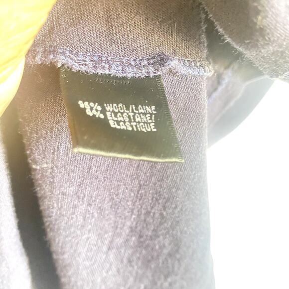 Lafayette 148 Womens Navy Blue Cap Sleeve Ruched Side Wool Shirt Size Large - Picture 6 of 7